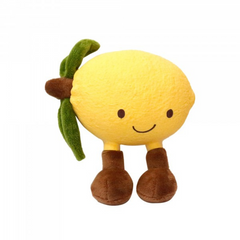 Furkidz Latex and Plush Lemon Dog Toy 11.5cm