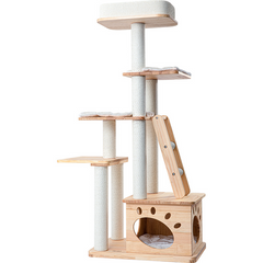 Honeypotcat Elegant Wood Retreat Cat Tree - 146cm - Shipping Only