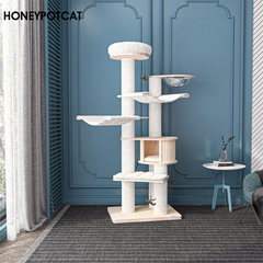 Honeypotcat Elite Wood Cat Tower With Capsule - 186cm - Shipping Only