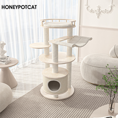 Honeypotcat Enduring Comfort Sisal & Wood Tree - 128cm - Shipping Only