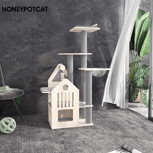 Honeypotcat Grand Cat Mansion With Space Capsule - 148cm - Shipping Only