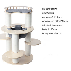 Honeypotcat Harmony Wood Cat Tower - 123cm - Shipping Only