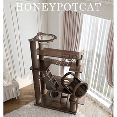 Honeypotcat Knightsbridge Grandeur Black Walnut Cat Sanctuary - 175cm - Shipping Only