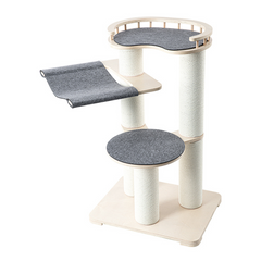 Honeypotcat Leisure Loft With Hammock & Scratch Post - Gray Felt - 127cm - Shipping Only