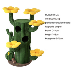 Honeypotcat Luxe Cactus Bloom Cat Tree - Green 162cm - Shipping Only