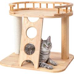 Honeypotcat MZ Happy Steps Wooden Cat Tree - 53cm - Shipping Only