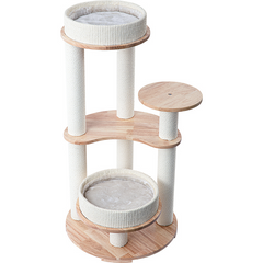 Honeypotcat MZ Simple Joy Wood Cat Tower - Double Delight 110cm - Shipping Only