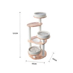 Honeypotcat MZ Simple Joy Wood Cat Tower - Triple Charm 131cm - Shipping Only