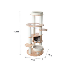 Honeypotcat MZ Varnished Solid Wood Cat Tower With Capsule - 163cm - Shipping Only