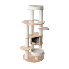 Honeypotcat MZ Varnished Solid Wood Cat Tower With Capsule - 163cm - Shipping Only