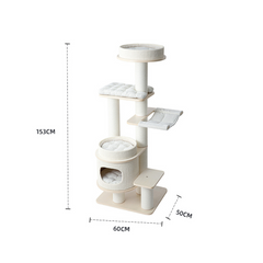 Honeypotcat PURRING Multi-Tier Plush & Sisal Deluxe Cat Tree - 153cm - Shipping Only