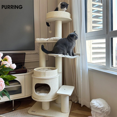 Honeypotcat PURRING Multi-Tier Plush & Sisal Deluxe Cat Tree - 153cm