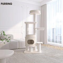 Honeypotcat PURRING Multi-Tier Plush & Sisal Deluxe Cat Tree - 153cm - Shipping Only