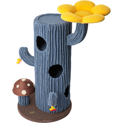 Honeypotcat Solo Cactus Bloom Cat Tree - Blue 120.5cm - Shipping Only