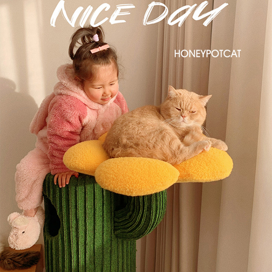 Honeypotcat Solo Cactus Bloom Cat Tree - Green 120.5cm - Shipping Only