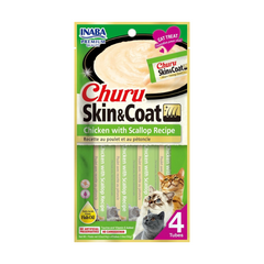 Inaba Churu Cats Treats Skin & Coat Chicken with Scallop Recipe (4pcs/pack)