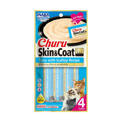 Inaba Churu Cats Treats Skin & Coat Tuna with Scallop Recipe (4pcs/pack)