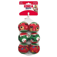 KONG Christmas Holiday SqueakAir Balls Medium 6pk Dog Toy