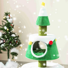 Michu Christmas Cat Tree Festive Fun and Cozy Hideaway 159cm