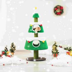 Michu Christmas Cat Tree Festive Fun and Cozy Hideaway 159cm