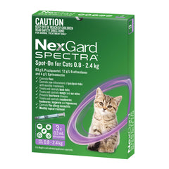 NexGard Spectra 0.8 - 2.4kg 猫用除蚤除蜱虫和蠕虫滴剂