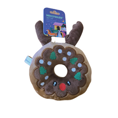 Pikapet Christmas Holiday Squeezing Antler Donuts Dog Toy