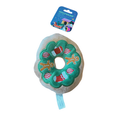 Pikapet Christmas Holiday Squeezing Gingerbread Donuts Dog Toy