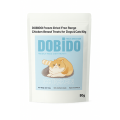 DOBIDO Freeze Dried Free Range Chicken Breast Dog Cat Treats 80g