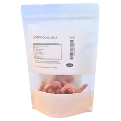DOBIDO Freeze Dried Quail Neck Dog Cat Treats 60g