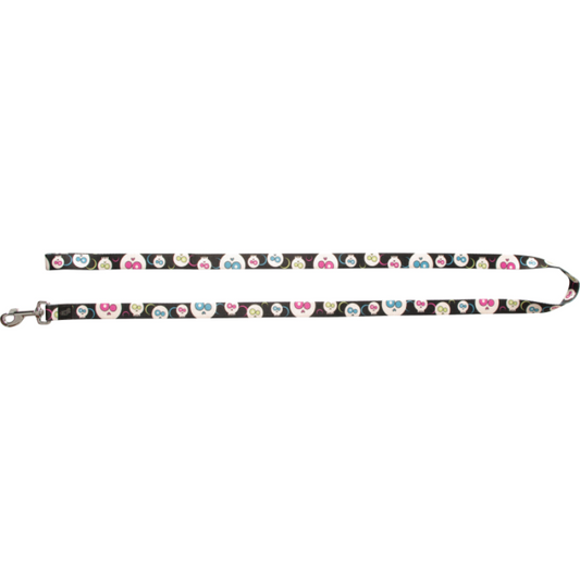 Dogit Style Nylon Dog Lead Small 13mm x 1.8m Animal/Skull Black