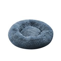Furkidz Donut Bed in Luxury Pile Small Grey 50cm