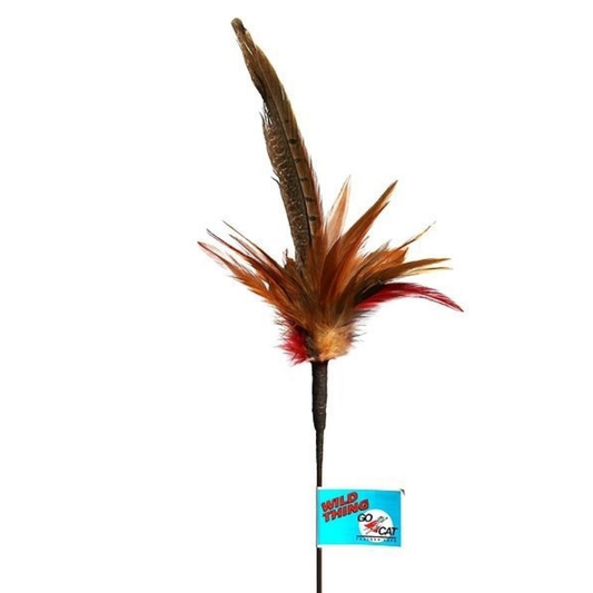 Go Cat Short Wild Thing Feather Teaser Wand