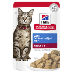 Hills Science Diet Ocean Fish Adult Cat Wet Pouch 85gx12