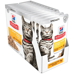 Hills Science Diet Urinary Hairball Control Chicken Adult Cat Wet Pouch 85gx12