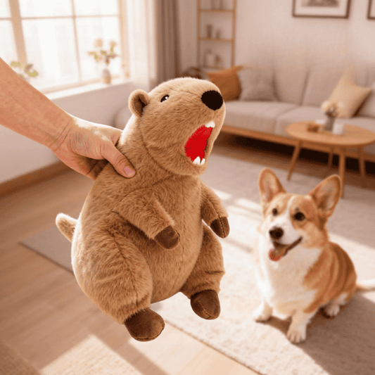 Hoopet Capybara Plush Squeaky Dog Toy