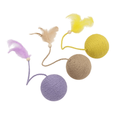 Hoopet Long Rope Feather Sisal Ball Cat Toy