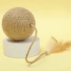 Hoopet Long Rope Feather Sisal Ball Cat Toy