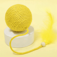 Hoopet Long Rope Feather Sisal Ball Cat Toy