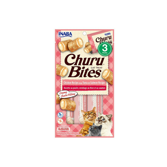 Inaba Churu Bites Chicken Wraps Tuna Salmon Cat Treats 30g