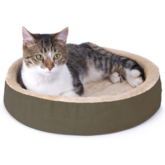 K&H Thermo Kitty Cuddle Up Heated Bed Mocha 40cm 4w