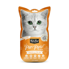 Kit Cat Purr Puree Plus Cat Treat Skin & Coat 4 x15g