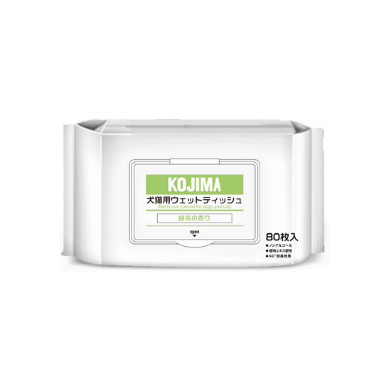 KOJIMA Ag+ Pet Wipes 80pc Pack Green Tea