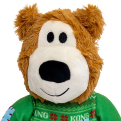 KONG Holiday Christmas Wild Knots Sweater Bear Green Medium Large Tug Plush Toy For Dogs