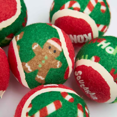 KONG  Holiday Squeakair Balls Medium Dog Toy 6 Pack