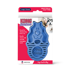 KONG Zoom Groom Boysenberry Rubber Brush for Dogs