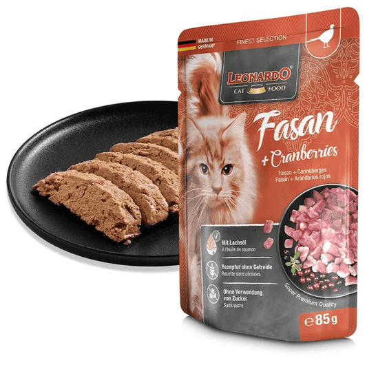 Leonardo Finest Selection Pheasant & Cranberries Cat Wet Food Pouch 85g