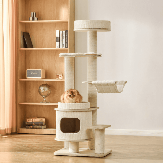 Michu Luna Multi-Layer Solid Wood Cat Nest Tree - Shipping Only
