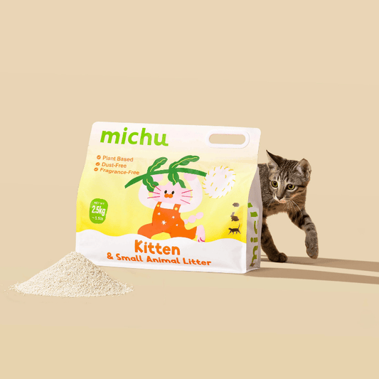 Michu Natural Crushed Tofu Cat Litter for Kittens and Small Animals 2.5kg/6L