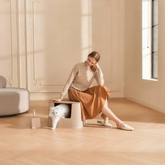 Michu XXL Deluxe Cat Litter Box High-Quality Bamboo Lid