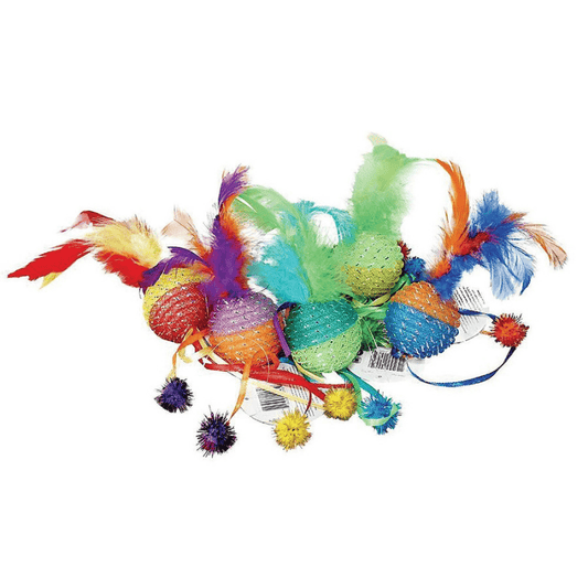 Multipet Mesh Ball Cat Toy Assorted Colors